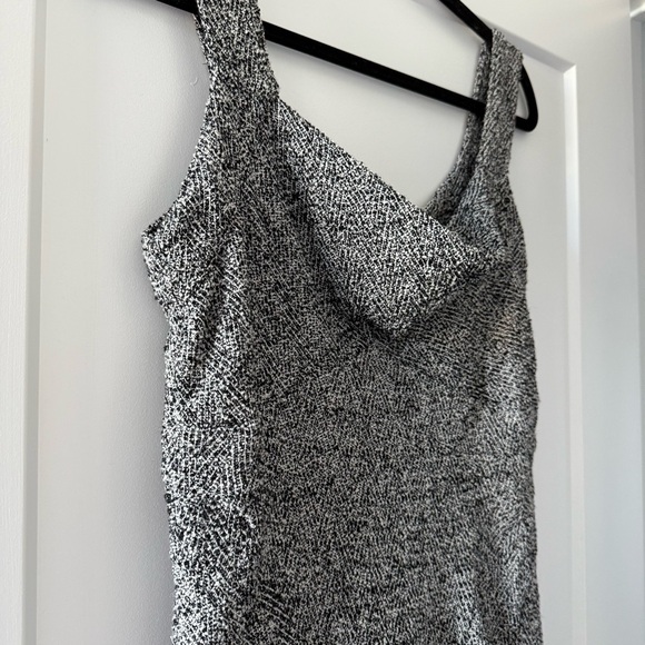 DVF black & white wool tweed midi dress - size 8 (Medium) - Picture 3 of 8